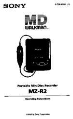 Sony MD Walkamn MZ-R2 Operating Instructions Manual