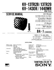 Sony Trinitron KV-13TR28 Service Manual