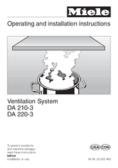 Miele DA 210-3 Operating And Installation Instructions
