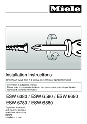Miele ESW 6380 Installation Instructions Manual