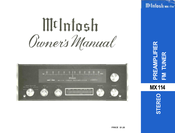 McIntosh MX 114 Owner's Manual