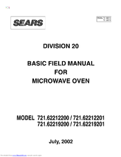 Sears Division 20 721.62212201 Basic Manual