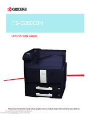Kyocera ECOSYS FS-C8500DN Operation Manual