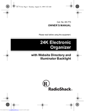 Radio Shack 24K Electronic Organizer Owner's Manual