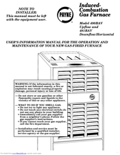 Payne 480BAV Upflow User's Information Manual