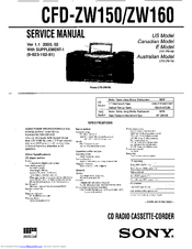 Sony CFD-ZW160 Service Manual