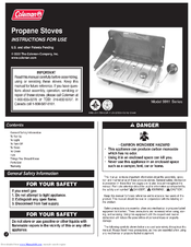 Coleman 9911 Series Instructions For Use Manual