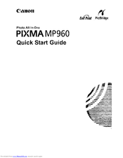 Canon PIXMA MP960 Quick Start Manual