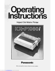 Panasonic KX-P1080i Operating Instructions Manual