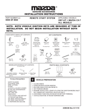 Mazda CX-7 2013 Installation Instructions Manual