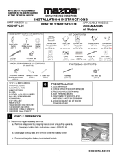 Mazda MAZDA5 2006 Installation Instructions Manual