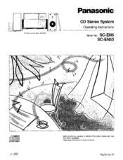 Panasonic SCEN5 - DESKTOP CD AUDIO SYS Operating Instructions Manual