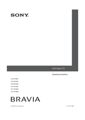 Sony Bravia KLV-26TV00G Operating Instructions Manual
