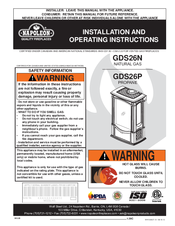 Napoleon Castlemore GDS26P Installation And Operating Instructions Manual