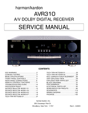 Harman Kardon AVR 310 Service Manual