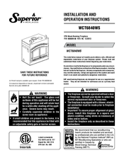 Superior Fireplaces WCT6840WS Installation And Operation Instructions Manual