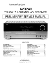 Harman Kardon AVR 240 Service Manual