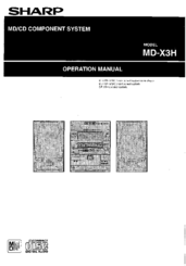 Sharp MD-X3H Operation Manual