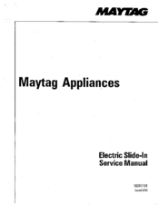 Maytag SEG196 Service Manual