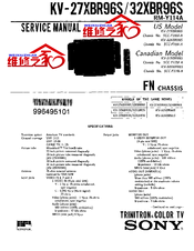 Sony Trinitron KV-27XBR96S Service Manual
