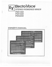 Electro-Voice STEREO POWERED MIXER PSX1000 Owner's Manual