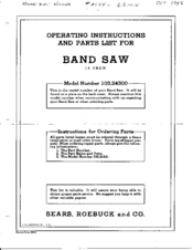 Sears IO3.243OO Operating & Parts Manual