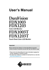 Eizo DuraVision FDSV1201 User Manual