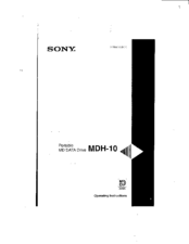 Sony MDH-10 Operating Instructions Manual