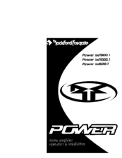Rockford Fosgate Power BD1500.1 Operating Manual