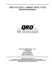 QRO Technologies HF-2000 Instruction Manual