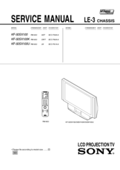 Sony Grand Wega KF-50SX100U Service Manual