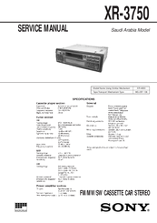 Sony XR-3750 Service Manual