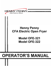 Henny Penny OFE-321 Operator's Manual