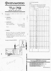 Kenwood TU-79 User Manual