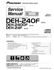 Pioneer DEH-240F Service Manual