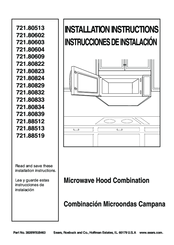 Sears 721.88512 Installation Instructions Manual