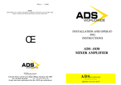 Ads ADS-1030 Installation And Operating Instructions Manual