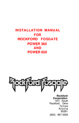 Rockford Fosgate Power 360 Installation Manual
