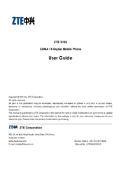 Zte S183 User Manual