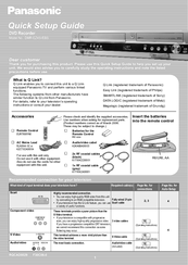 Panasonic Diga DMR-EZ45VEBS Quick Setup Manual
