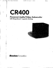 Boston Acoustics CR400 Manual