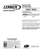 Lennox Hearth Products Merit CPF-38 Installation Instructions Manual