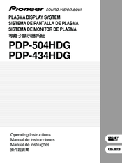Pioneer PDP-434HDG Operation Instructions Manual
