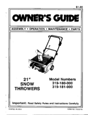 MTD 319-181-00 Owner's Manual