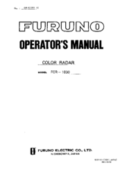 Furuno FCR-1030 Operator's Manual