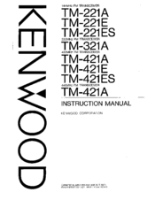 Kenwood TM-421A(430MHz) Instruction Manual