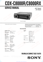 Sony CDX-C8000RX Service Manual