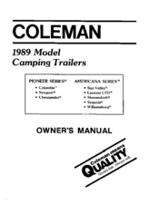 Coleman 1989 Pioneer Series Newport Owner's Manual