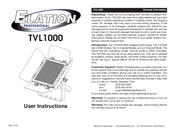 Elation TVL1000 User Instructions