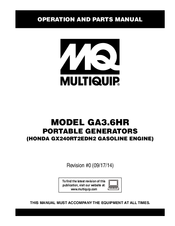 Multiquip GA36HR Operating Manual